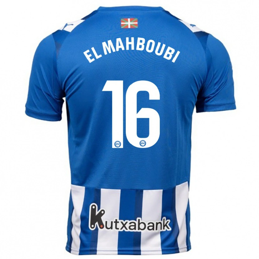 Danxen Barn Sami El Mahboubi #16 Blå Vit Hemmatröja Matchtröjor 2025/26 Tröjor T-Tröja