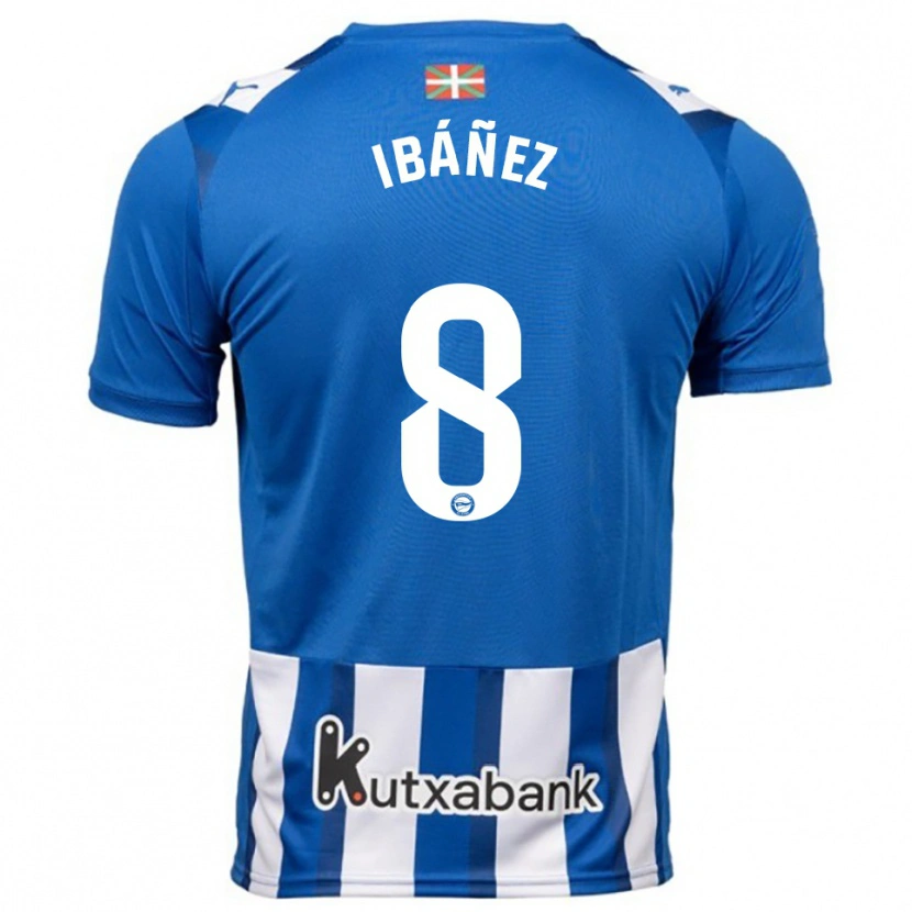 Danxen Barn Pablo Ibáñez #8 Blå Vit Hemmatröja Matchtröjor 2025/26 Tröjor T-Tröja