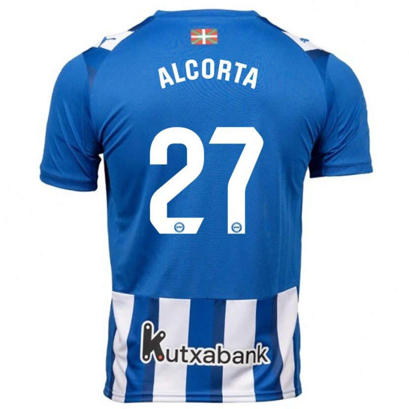Danxen Barn Alaitz Alcorta #27 Blå Vit Hemmatröja Matchtröjor 2025/26 Tröjor T-Tröja
