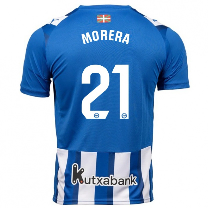 Danxen Barn Carla Morera #21 Blå Vit Hemmatröja Matchtröjor 2025/26 Tröjor T-Tröja