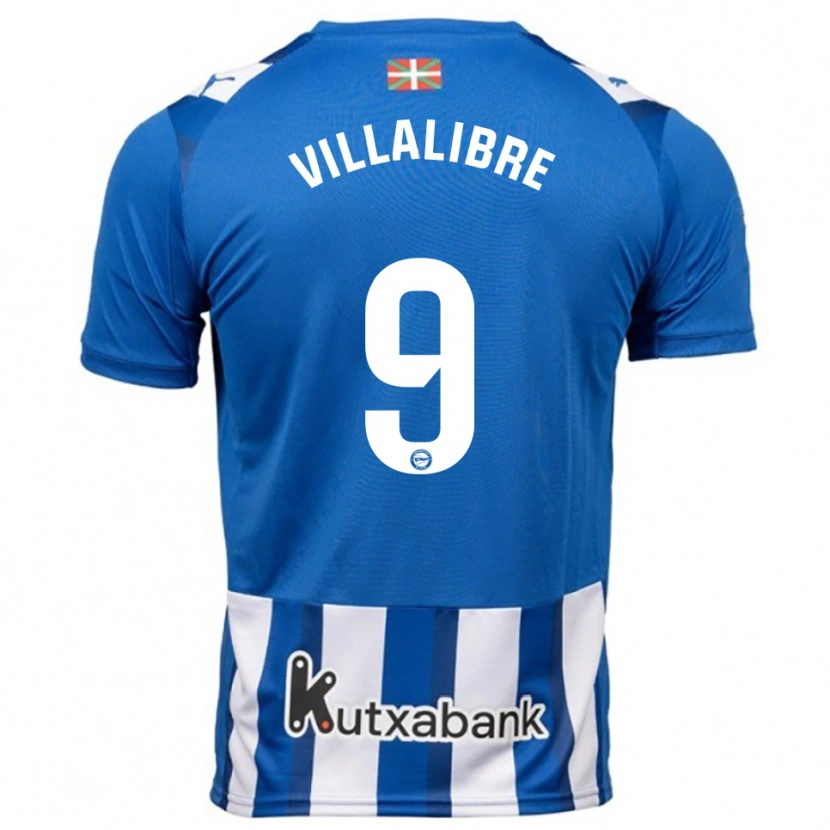 Danxen Barn Asier Villalibre #9 Blå Vit Hemmatröja Matchtröjor 2025/26 Tröjor T-Tröja
