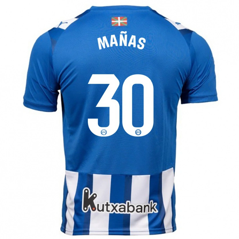 Danxen Barn Aitor Mañas #30 Blå Vit Hemmatröja Matchtröjor 2025/26 Tröjor T-Tröja