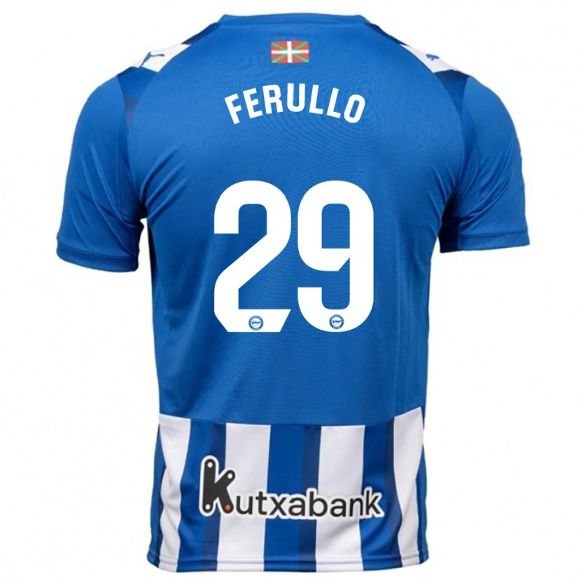 Danxen Barn Flavio Ferullo #29 Blå Vit Hemmatröja Matchtröjor 2025/26 Tröjor T-Tröja