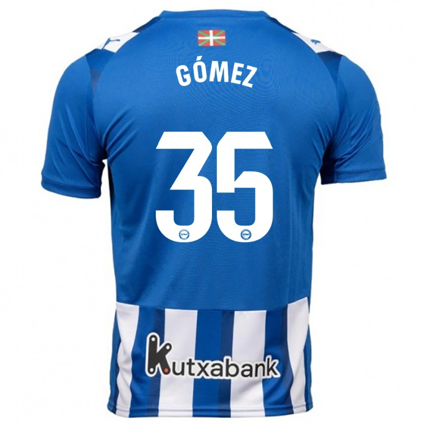 Danxen Barn Jorge Gómez #35 Blå Vit Hemmatröja Matchtröjor 2025/26 Tröjor T-Tröja