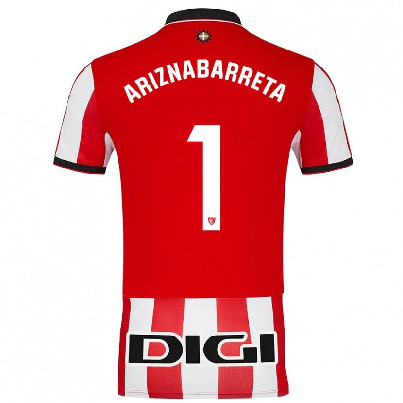 Danxen Barn Oier Ariznabarreta #1 Röd Vit Hemmatröja Matchtröjor 2025/26 Tröjor T-Tröja