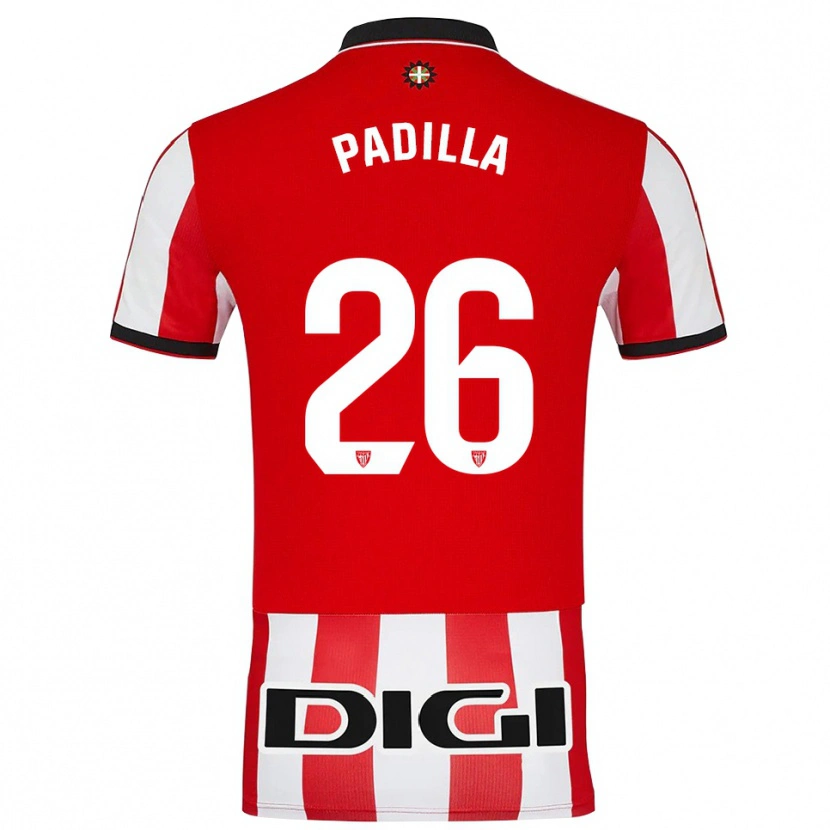Danxen Barn Álex Padilla #26 Röd Vit Hemmatröja Matchtröjor 2025/26 Tröjor T-Tröja