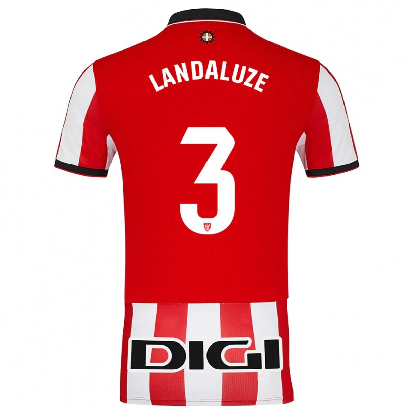 Danxen Barn Naia Landaluze Marquínez #3 Röd Vit Hemmatröja Matchtröjor 2025/26 Tröjor T-Tröja