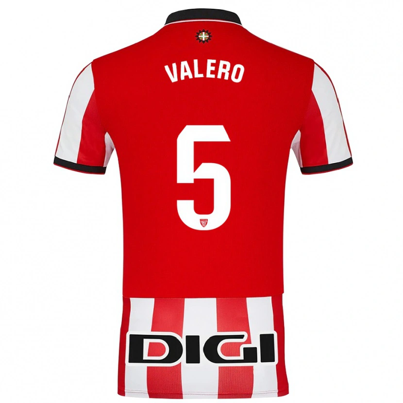 Danxen Barn Maite Valero Elía #5 Röd Vit Hemmatröja Matchtröjor 2025/26 Tröjor T-Tröja