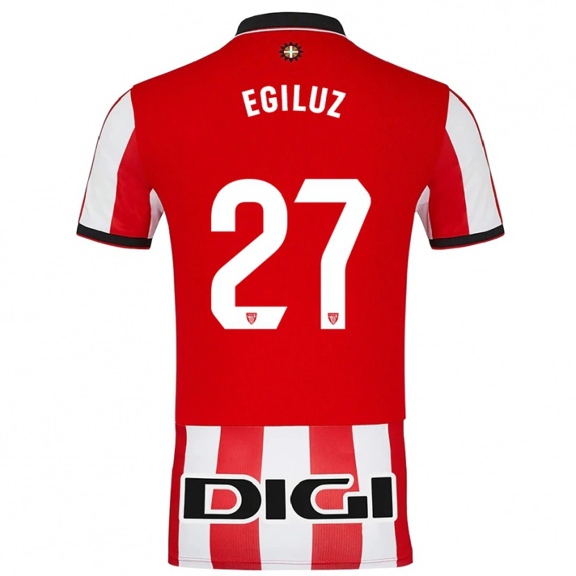 Danxen Barn Unai Egiluz #27 Röd Vit Hemmatröja Matchtröjor 2025/26 Tröjor T-Tröja