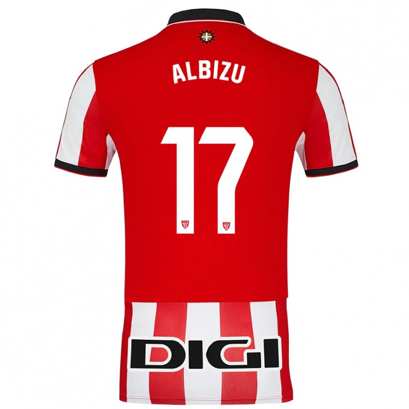Danxen Barn Alain Albizu #17 Röd Vit Hemmatröja Matchtröjor 2025/26 Tröjor T-Tröja