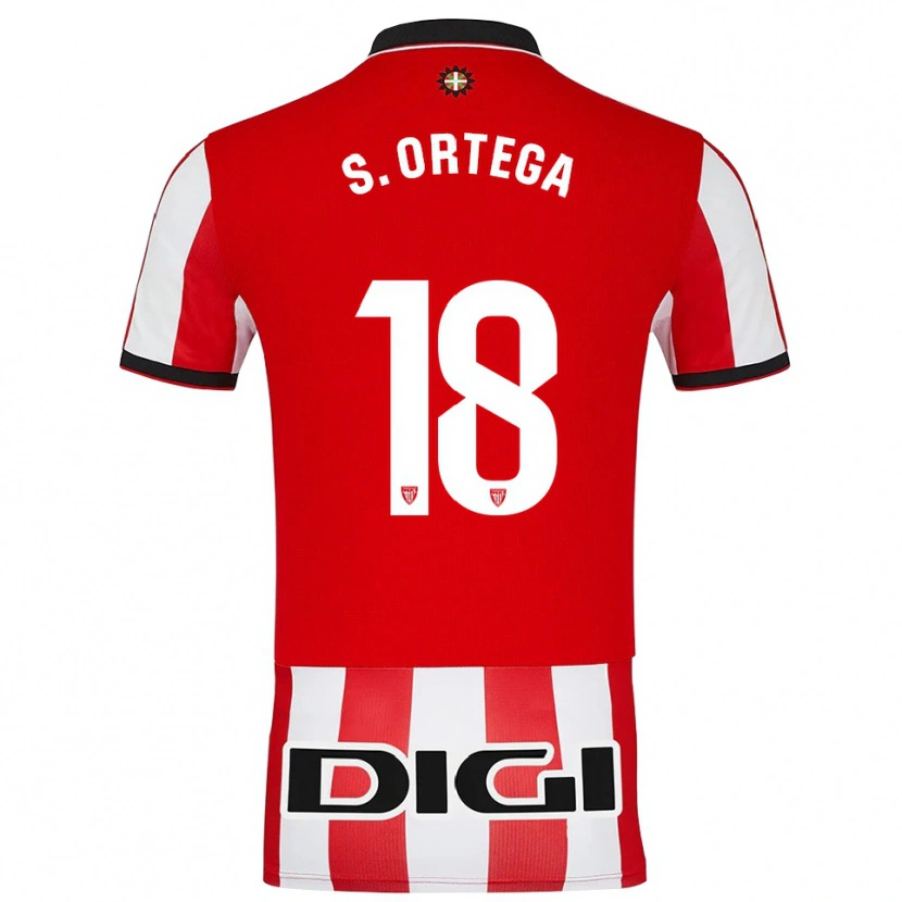 Danxen Barn Sara Ortega Ruiz #18 Röd Vit Hemmatröja Matchtröjor 2025/26 Tröjor T-Tröja