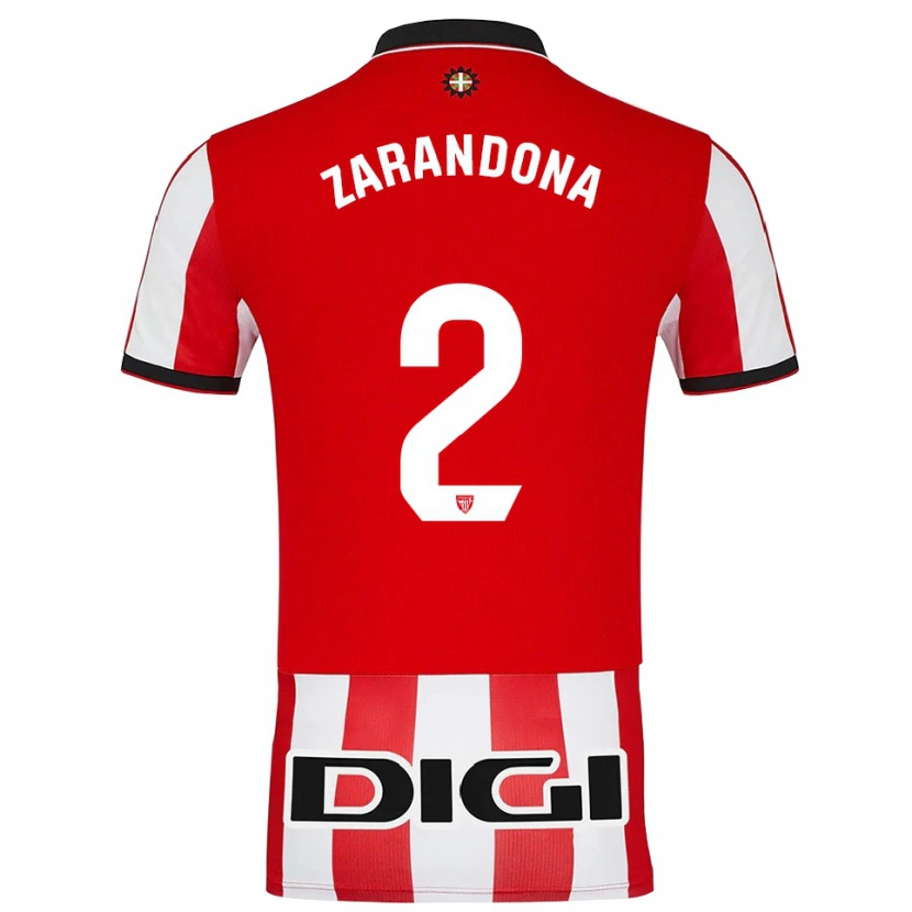 Danxen Barn Telmo Zarandona #2 Röd Vit Hemmatröja Matchtröjor 2025/26 Tröjor T-Tröja
