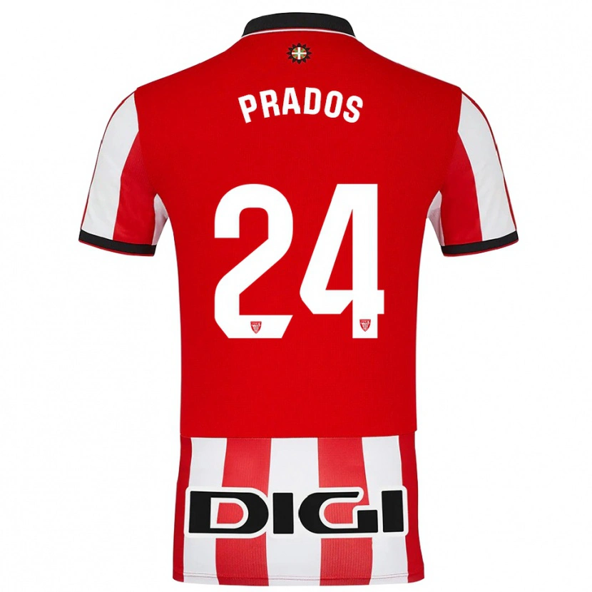 Danxen Barn Beñat Prados #24 Röd Vit Hemmatröja Matchtröjor 2025/26 Tröjor T-Tröja