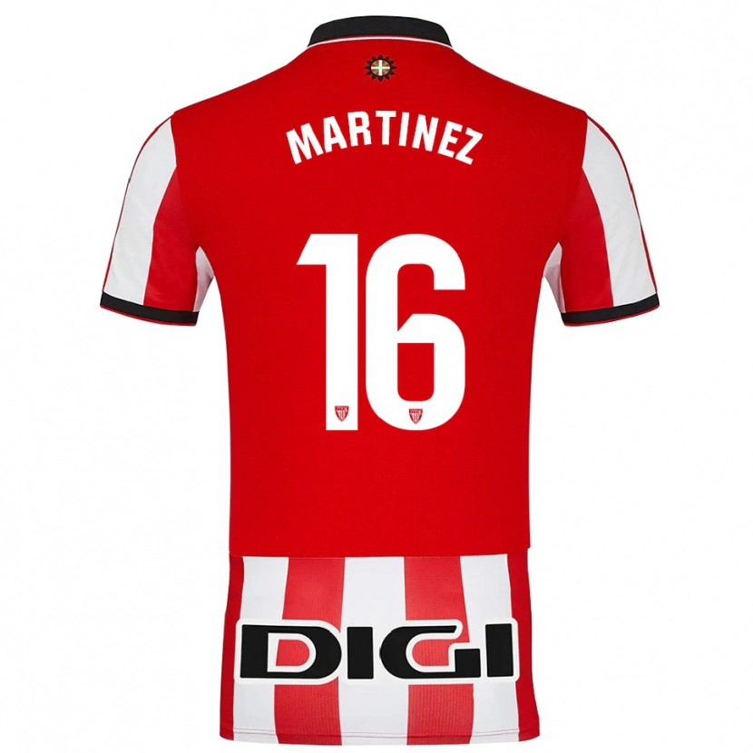 Danxen Barn Pablo Martínez #16 Röd Vit Hemmatröja Matchtröjor 2025/26 Tröjor T-Tröja