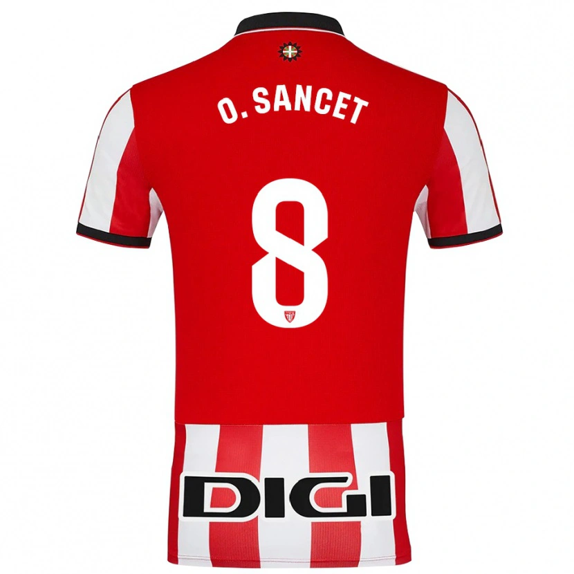Danxen Barn Oihan Sancet #8 Röd Vit Hemmatröja Matchtröjor 2025/26 Tröjor T-Tröja