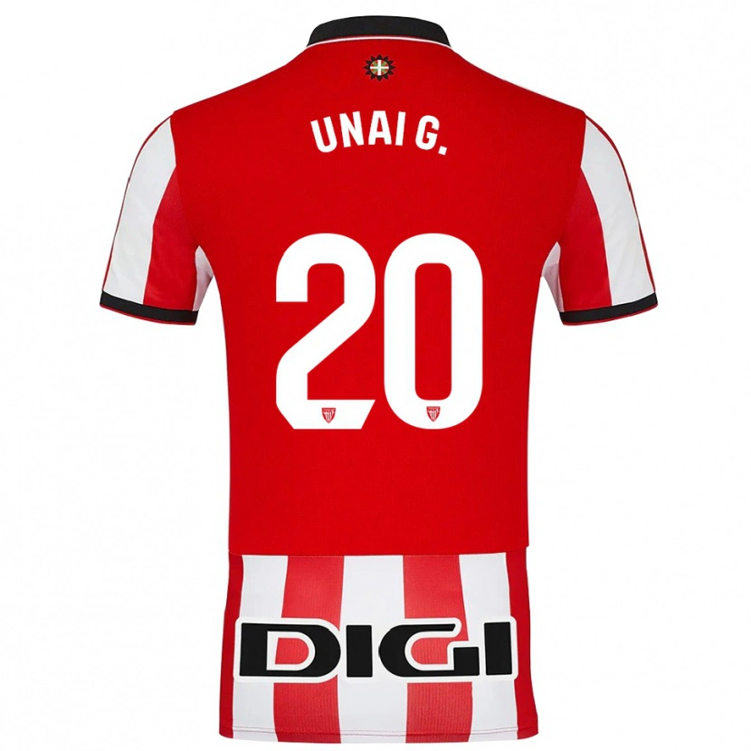 Danxen Barn Unai Gómez #20 Röd Vit Hemmatröja Matchtröjor 2025/26 Tröjor T-Tröja