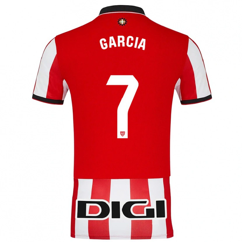Danxen Barn Nahikari García #7 Röd Vit Hemmatröja Matchtröjor 2025/26 Tröjor T-Tröja