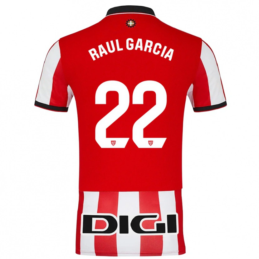 Danxen Barn Raul Garcia #22 Röd Vit Hemmatröja Matchtröjor 2025/26 Tröjor T-Tröja