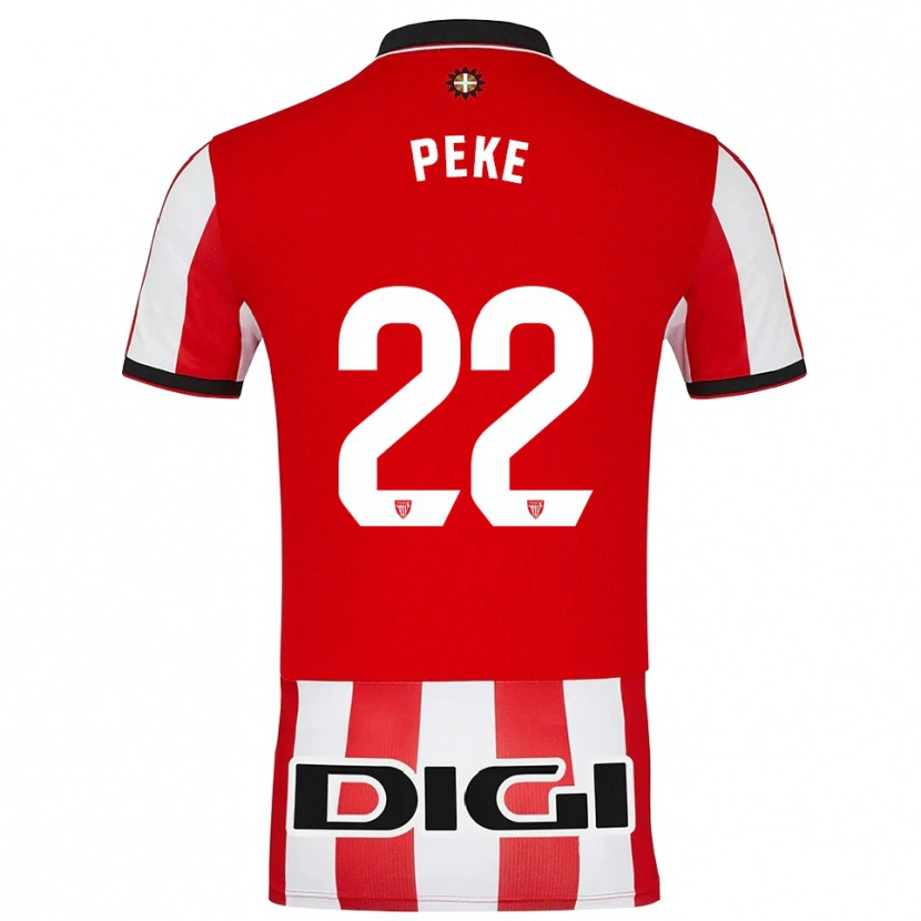 Danxen Barn Ainize Barea Núñez #22 Röd Vit Hemmatröja Matchtröjor 2025/26 Tröjor T-Tröja