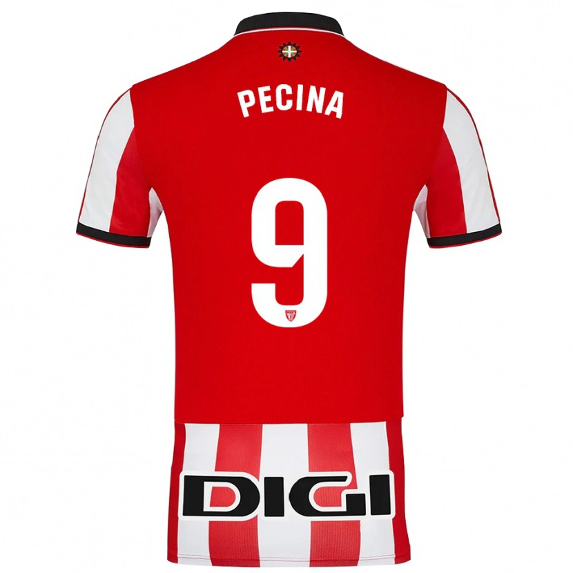 Danxen Barn Ander Peciña #9 Röd Vit Hemmatröja Matchtröjor 2025/26 Tröjor T-Tröja