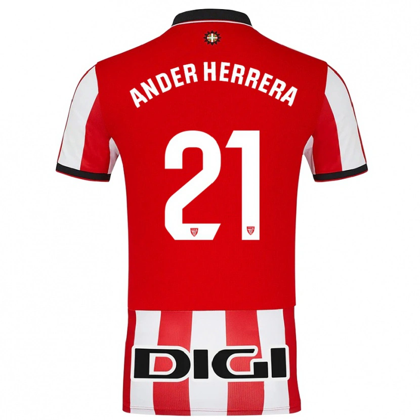 Danxen Barn Ander Herrera #21 Röd Vit Hemmatröja Matchtröjor 2025/26 Tröjor T-Tröja