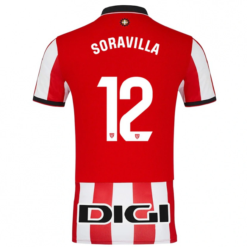 Danxen Barn Ander Soravilla #12 Röd Vit Hemmatröja Matchtröjor 2025/26 Tröjor T-Tröja