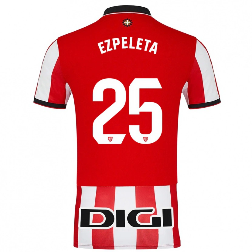 Danxen Barn Ander Ezpeleta #25 Röd Vit Hemmatröja Matchtröjor 2025/26 Tröjor T-Tröja