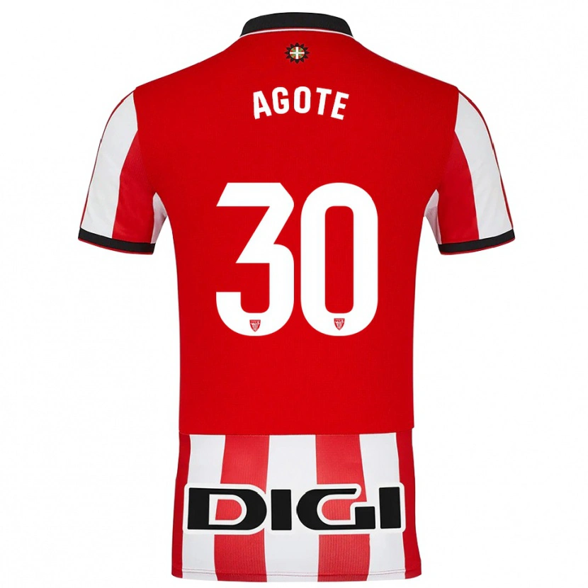 Danxen Barn Daniela Agote Aguirre #30 Röd Vit Hemmatröja Matchtröjor 2025/26 Tröjor T-Tröja