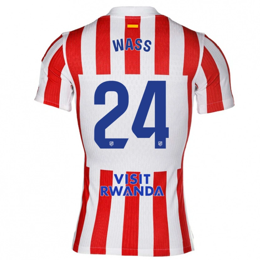 Danxen Barn Daniel Wass #24 Röd Vit Hemmatröja Matchtröjor 2025/26 Tröjor T-Tröja