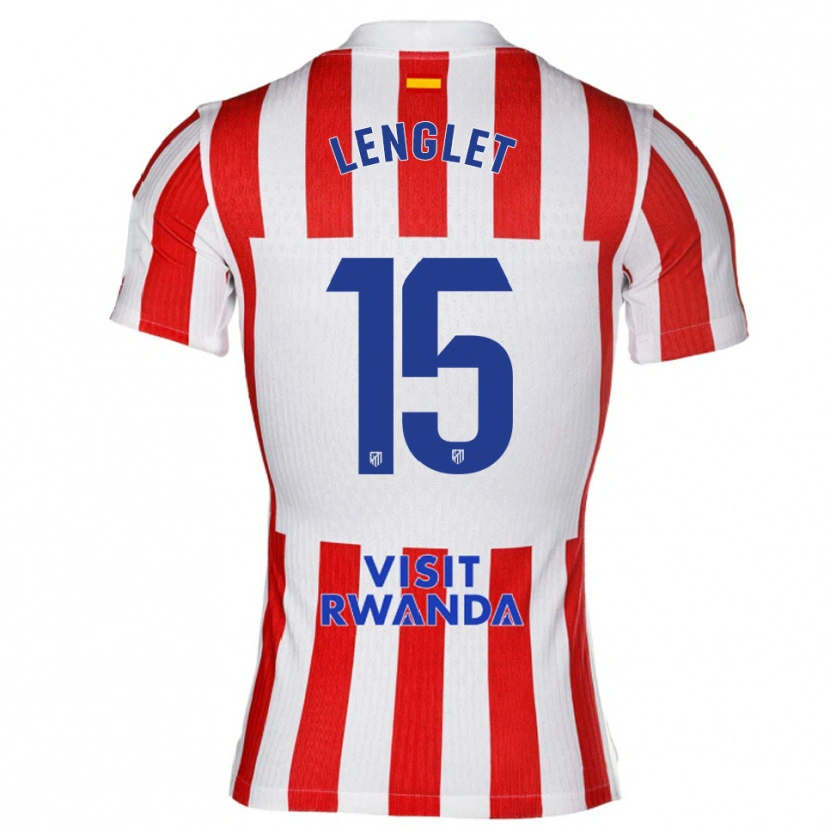 Danxen Barn Clément Lenglet #15 Röd Vit Hemmatröja Matchtröjor 2025/26 Tröjor T-Tröja