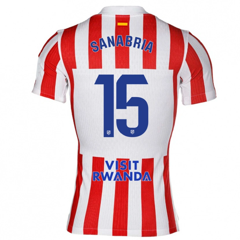 Danxen Barn Juan Sanabria #15 Röd Vit Hemmatröja Matchtröjor 2025/26 Tröjor T-Tröja