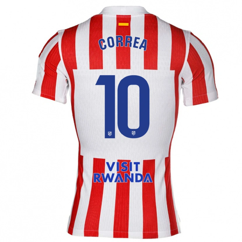 Danxen Barn Angel Correa #10 Röd Vit Hemmatröja Matchtröjor 2025/26 Tröjor T-Tröja