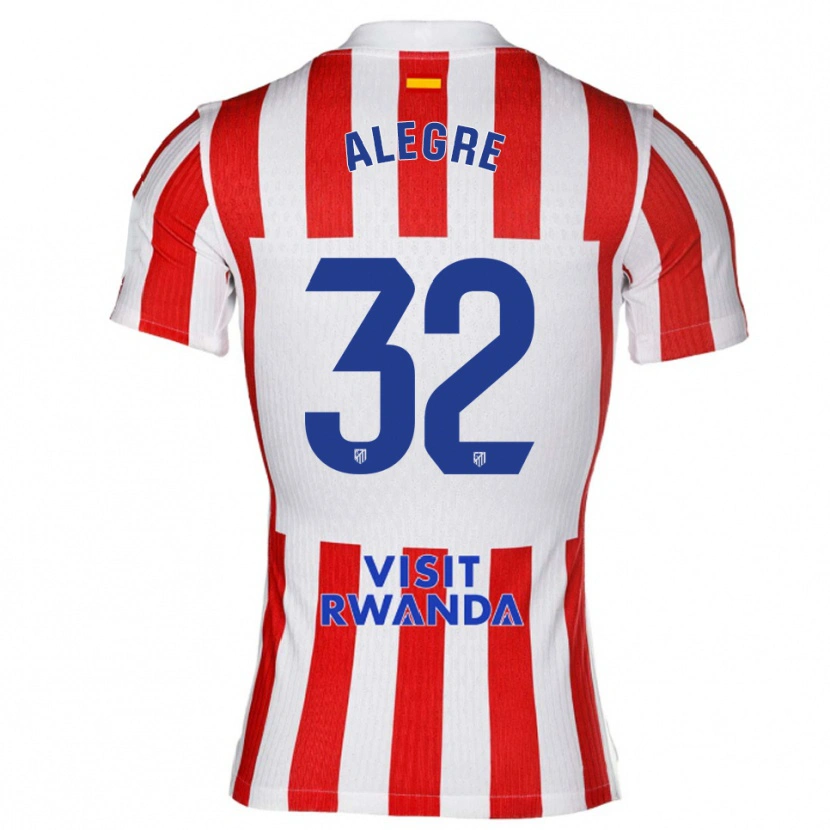 Danxen Barn Juan Alegre #32 Röd Vit Hemmatröja Matchtröjor 2025/26 Tröjor T-Tröja