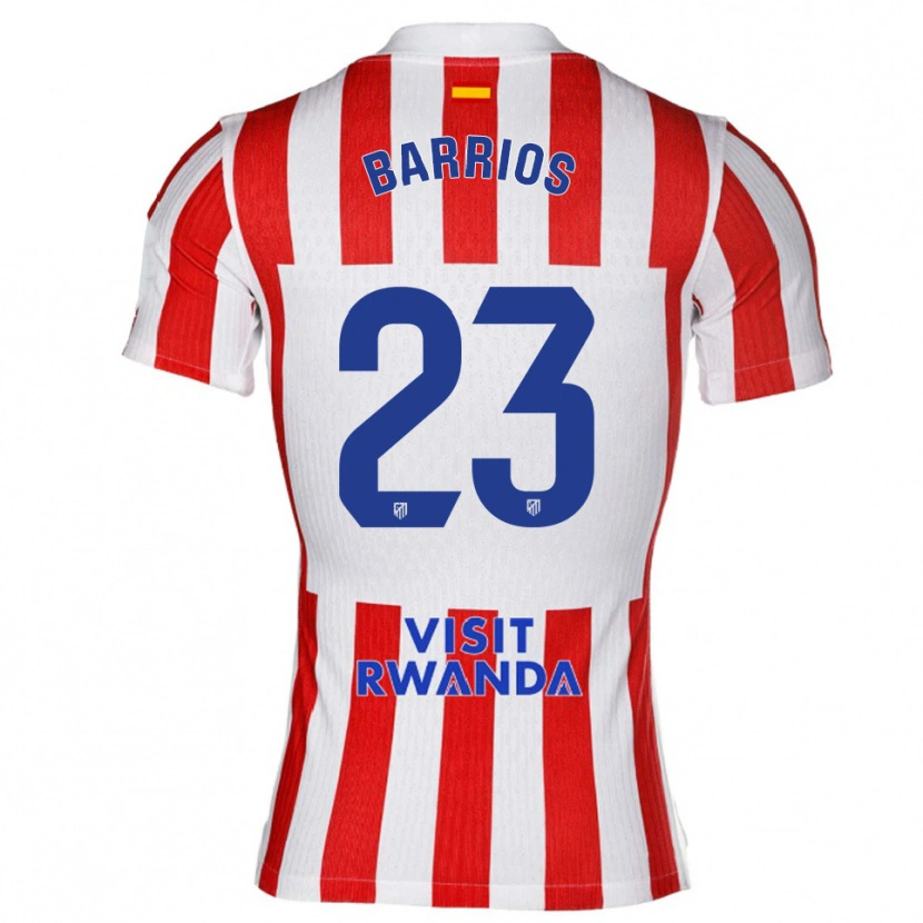 Danxen Barn Jesus Barrios #23 Röd Vit Hemmatröja Matchtröjor 2025/26 Tröjor T-Tröja