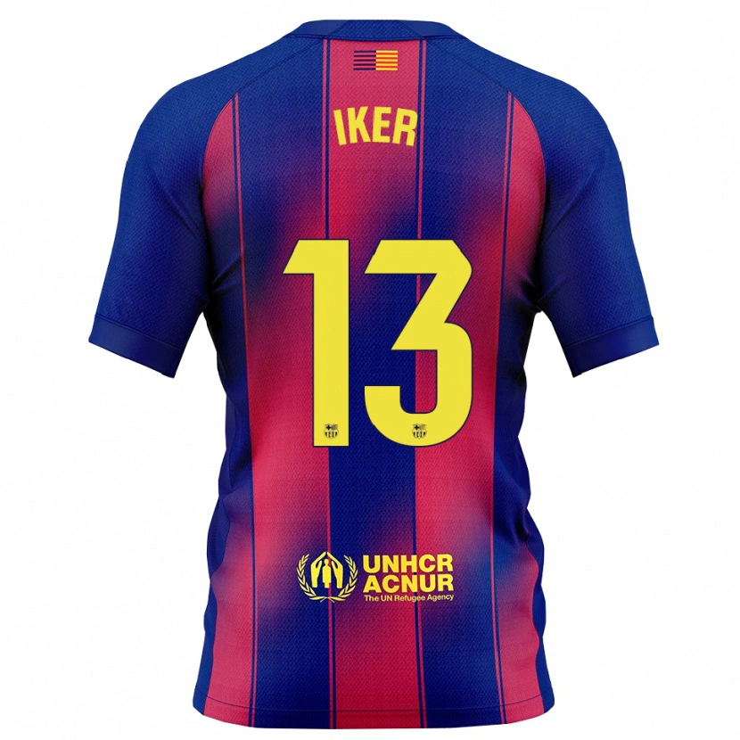 Danxen Barn Iker Rodríguez #13 Blå Röd Hemmatröja Matchtröjor 2025/26 Tröjor T-Tröja