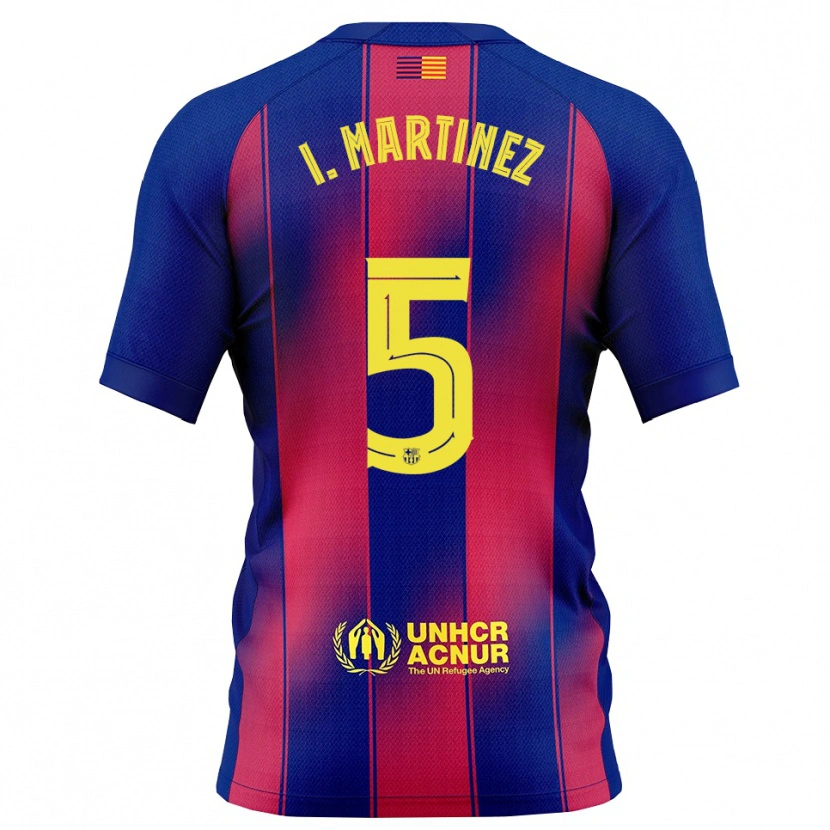 Danxen Barn Iñigo Martínez #5 Blå Röd Hemmatröja Matchtröjor 2025/26 Tröjor T-Tröja