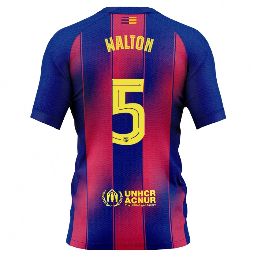 Danxen Barn Álex Walton #5 Blå Röd Hemmatröja Matchtröjor 2025/26 Tröjor T-Tröja