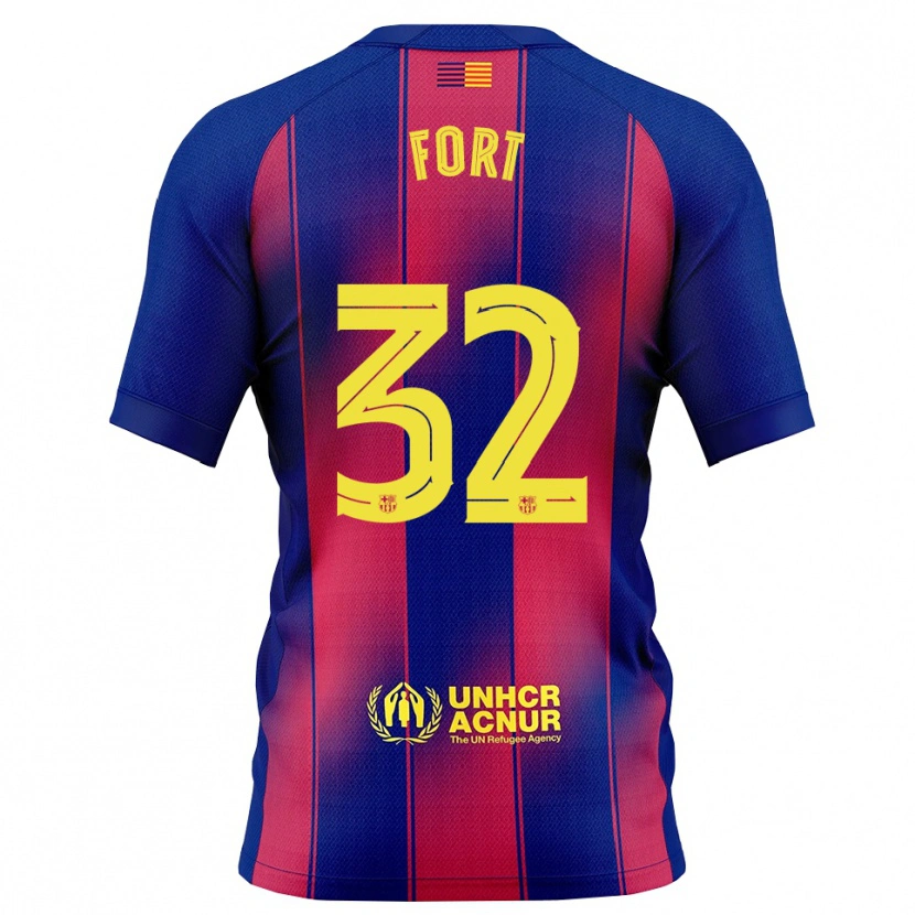 Danxen Barn Héctor Fort #32 Blå Röd Hemmatröja Matchtröjor 2025/26 Tröjor T-Tröja