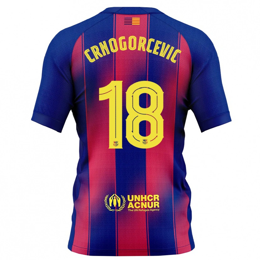 Danxen Barn Ana-Maria Crnogorcevic #18 Blå Röd Hemmatröja Matchtröjor 2025/26 Tröjor T-Tröja