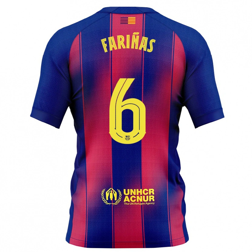 Danxen Barn Brian Fariñas #6 Blå Röd Hemmatröja Matchtröjor 2025/26 Tröjor T-Tröja