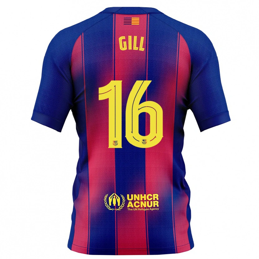 Danxen Barn Adrian Gill #16 Blå Röd Hemmatröja Matchtröjor 2025/26 Tröjor T-Tröja