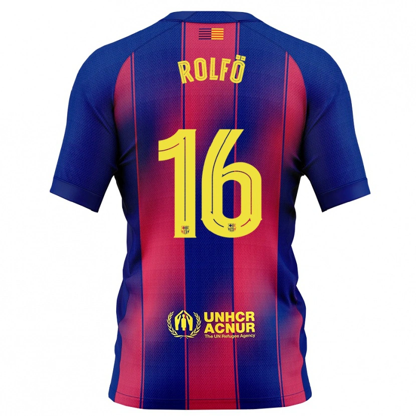 Danxen Barn Fridolina Rolfo #16 Blå Röd Hemmatröja Matchtröjor 2025/26 Tröjor T-Tröja
