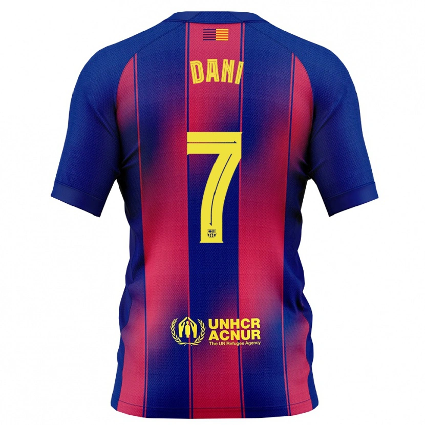 Danxen Barn Dani Rodríguez #7 Blå Röd Hemmatröja Matchtröjor 2025/26 Tröjor T-Tröja