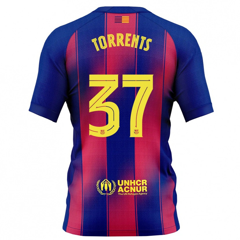 Danxen Barn Jofre Torrents #37 Blå Röd Hemmatröja Matchtröjor 2025/26 Tröjor T-Tröja