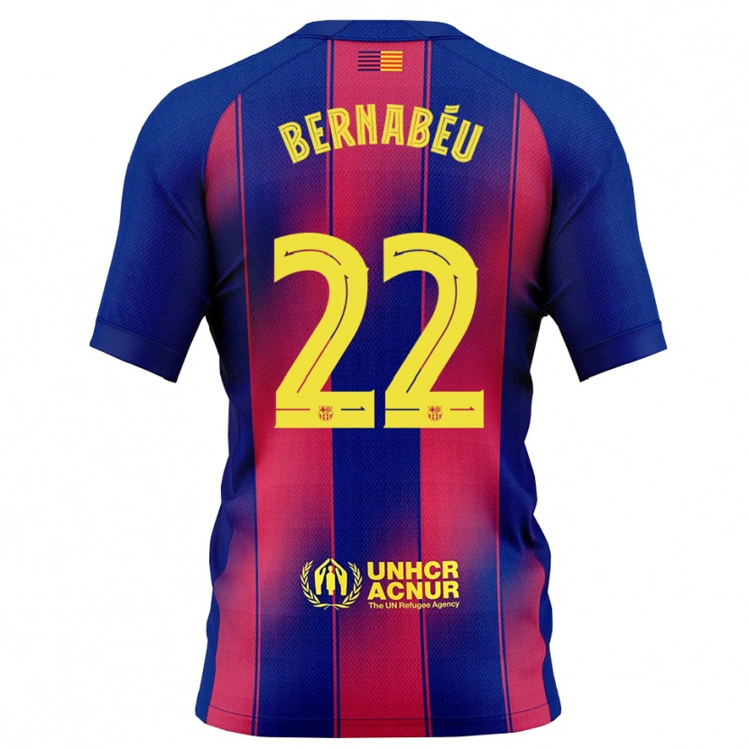Danxen Barn Pol Bernabéu #22 Blå Röd Hemmatröja Matchtröjor 2025/26 Tröjor T-Tröja