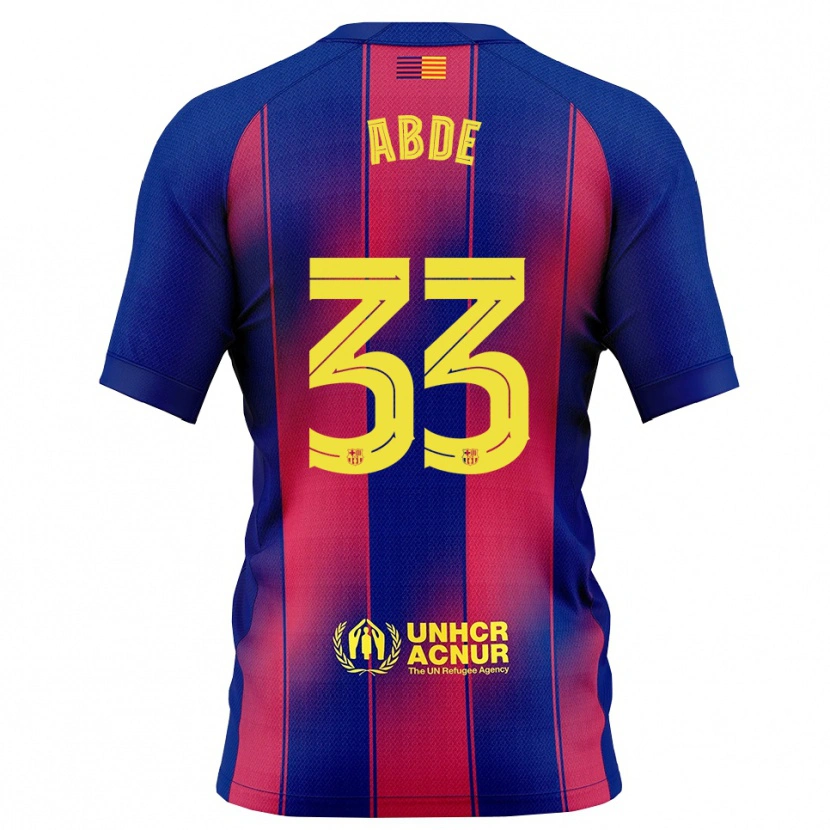 Danxen Barn Ez Abde #33 Blå Röd Hemmatröja Matchtröjor 2025/26 Tröjor T-Tröja