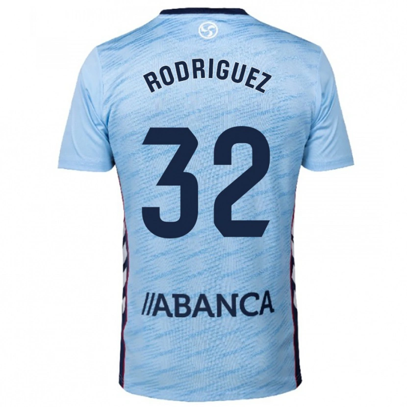 Danxen Barn Javi Rodríguez #32 Himmelsblå Röd Hemmatröja Matchtröjor 2025/26 Tröjor T-Tröja