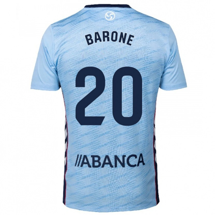 Danxen Barn Caio Barone #20 Himmelsblå Röd Hemmatröja Matchtröjor 2025/26 Tröjor T-Tröja