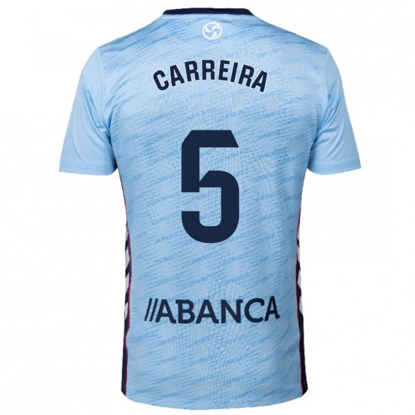 Danxen Barn Sergio Carreira #5 Himmelsblå Röd Hemmatröja Matchtröjor 2025/26 Tröjor T-Tröja