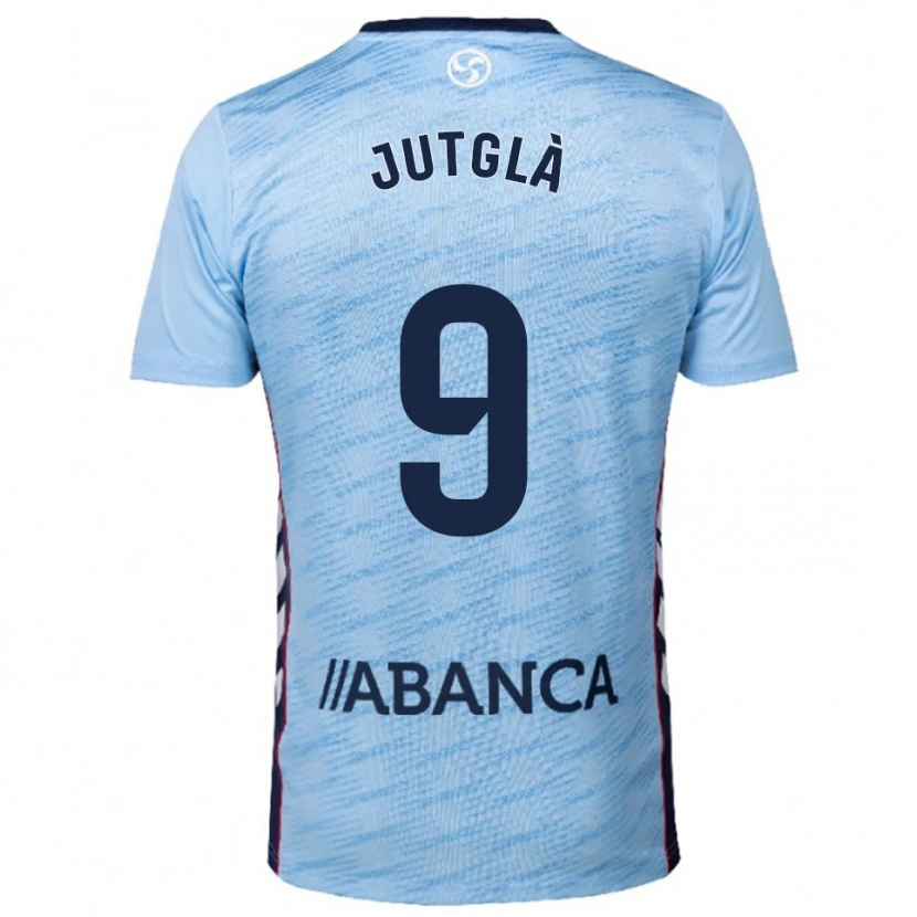 Danxen Barn Ferran Jutglà #9 Himmelsblå Röd Hemmatröja Matchtröjor 2025/26 Tröjor T-Tröja